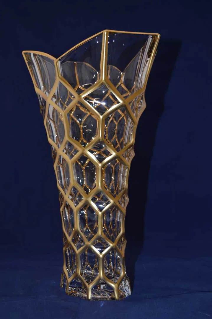 HoneyComb Váza 355 D2 Gold mat